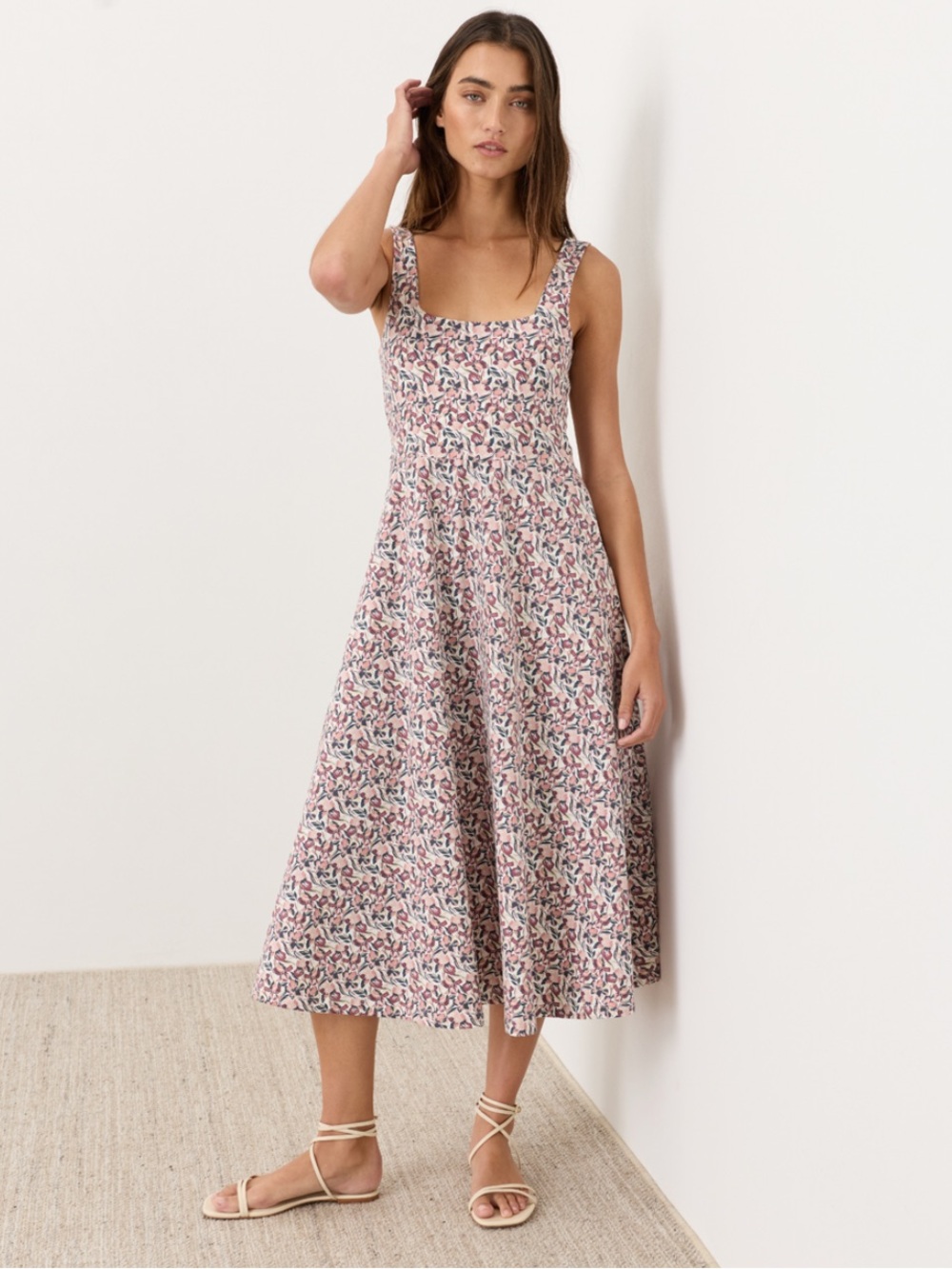 Pact Organic Fit & Flare Square Neck Dress